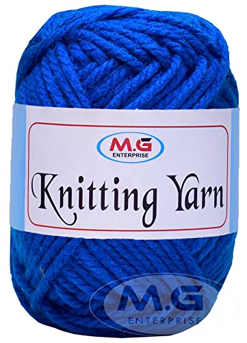 Image of M.G ENTERPRISE Knitting Yarn Thick Chunky Wool, Deep Blue 500 gm Best Used with Knitting Needles, Crochet Needles Wool Yarn for Knitting. by M.G ENTERPRISE