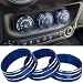 E-cowlboy Interior Audio Air Conditioning Button Cover Decoration Twist Switch Ring Trim for Jeep Wrangler JK JKU Compass Patriot 2011-2016 3PC/SET (Blue)