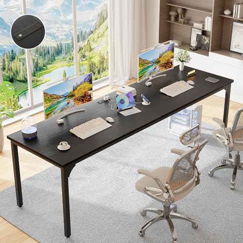 Unikito 78.7 Inches 2 Person Desk with Power Outlet, Long