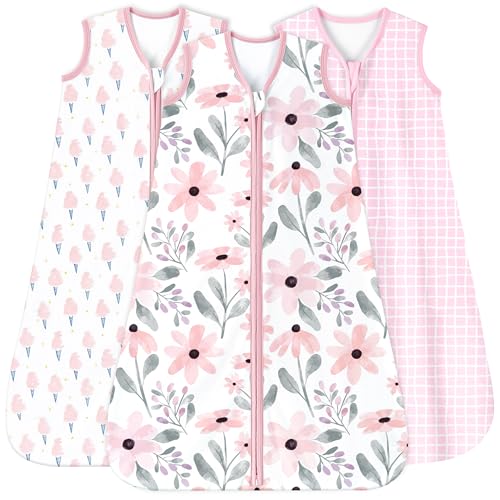 Image of Yoofoss Baby Sleep Sack 0-6 Months 0.5 Tog Wearable Blanket for Baby, 3 Pack 100% Cotton Infant Toddler Sleeping Sack 2-Way Zipper Lightweight Sleepsack