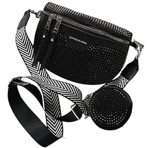 Crossbodytassen voor dames | Heuptassen met portemonnee,Strass glanzende schoudertas met verwijderbare schouderriem, diamanten mobiele telefoontas dames Cirdora