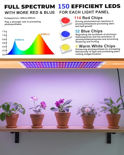 PERMUST 4PCS Pflanzenlampe LED Vollspektrum,USB led Grow Lampe, Grow Light mit 3/6/12H Zeitschaltuhr, for Indoor Plants Seeding Veg Flower Growing Lamp
