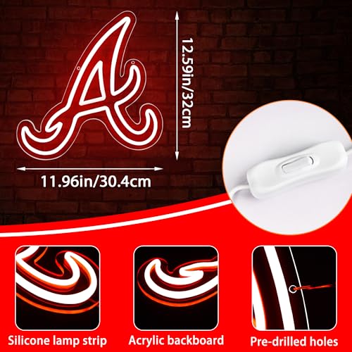 Image of Baseball Neon Sign for Wall Decor Baseball Neon Light for Man Cave Dimmable Team Led Light Up Sign for Sport Club Bar Pary Garage Bedroom Dorm Birthday Gifts for Sports Fans Size 12.6*12 In(ZYLD130)