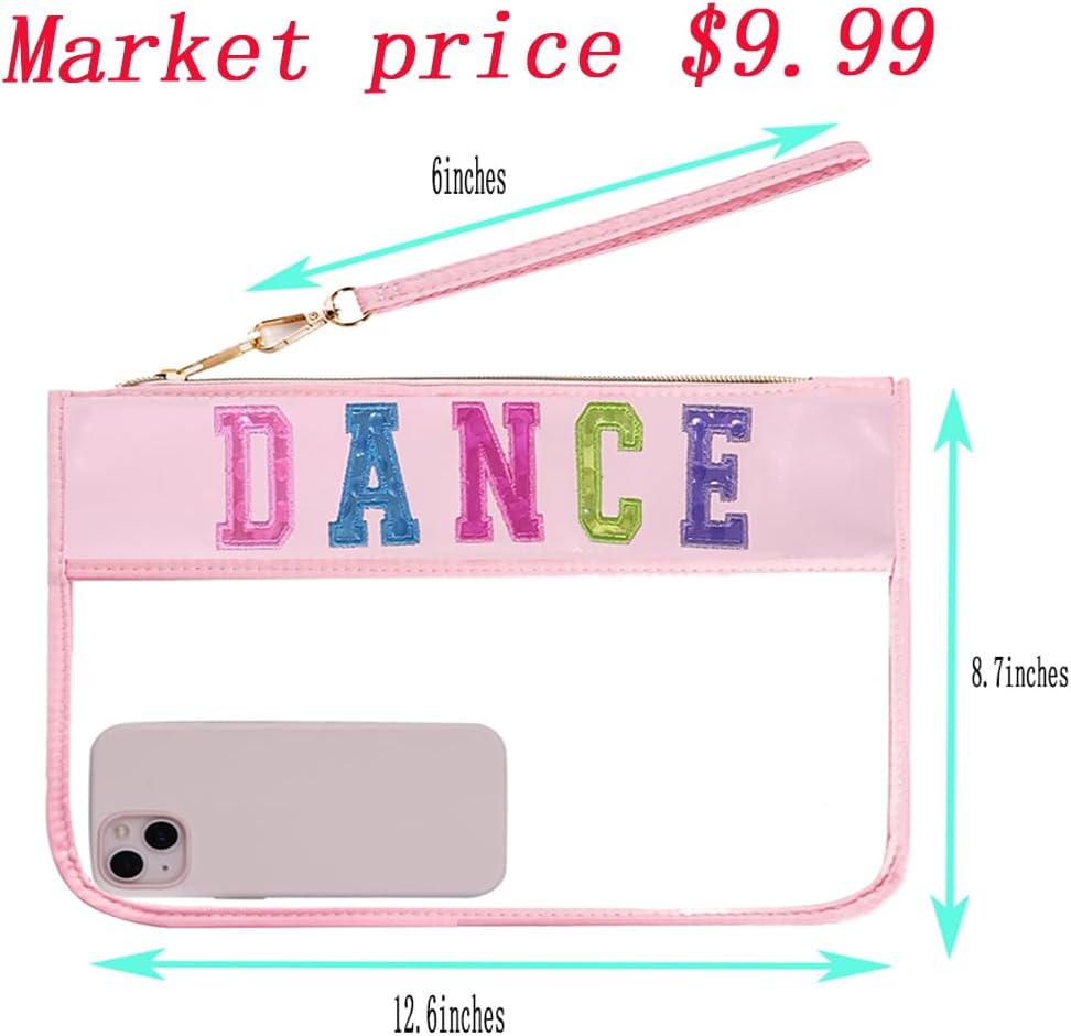 Dance Duffle for Girls, Kids Toy Storage, Weekend/Overnight Bag, Gymnastics 17"Lx9"Wx9"H (Purple Set-Clear Letter Bag)