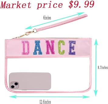 Dance Duffle for Girls, Kids Toy Storage, Weekend/Overnight Bag, Gymnastics 17Lx9Wx9H (Purple Set-Clear Letter Bag)