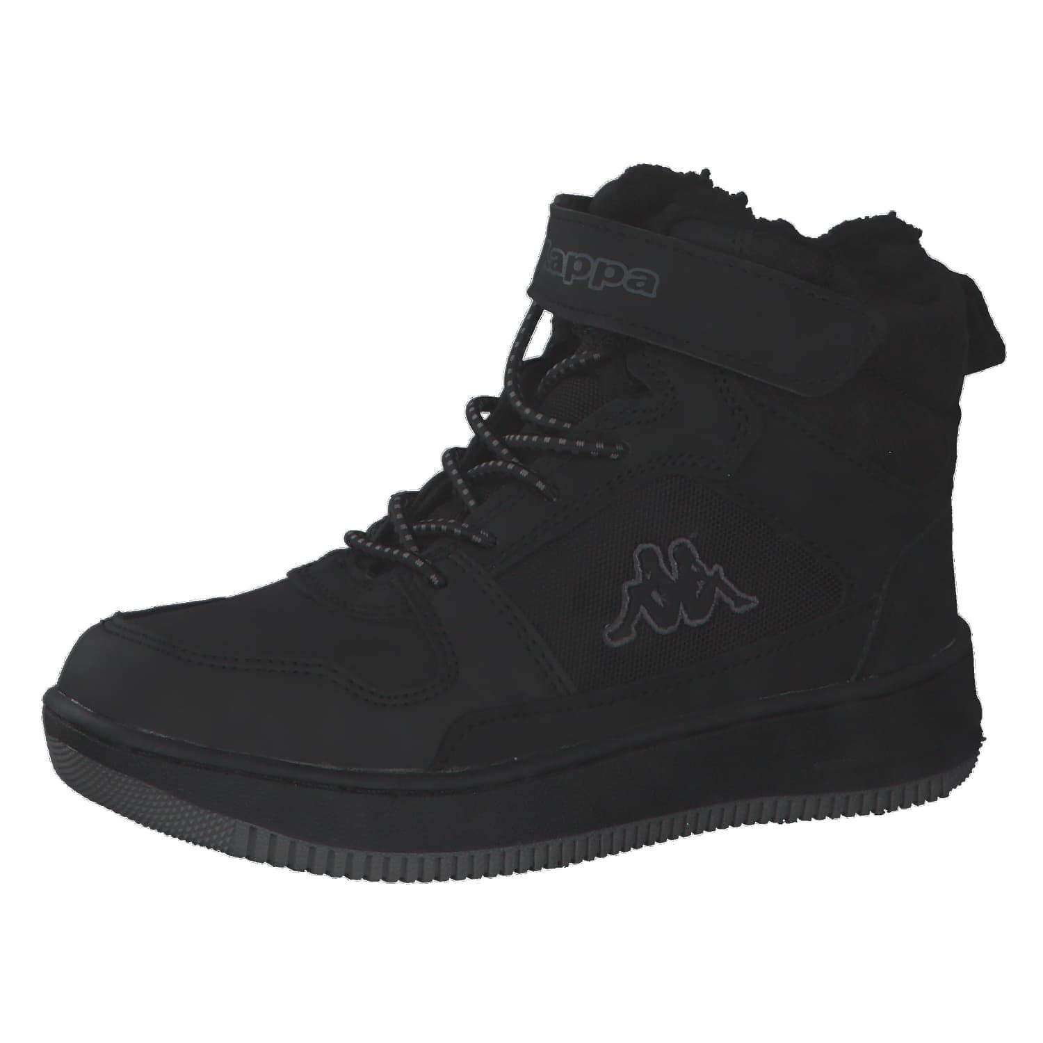 Kappa Shab Fur K Sneaker, Black, 8 UK Child
