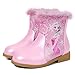New front Stivali Corti Bambine Ragazze Invernali Cerniera Scarpe la Farfalla Tacco Piatto Principessa Natale Costumi Carnevale Neve Calda Fondo Gomma Antiscivolo Esterno Regina Ghiaccio Il Nuovo