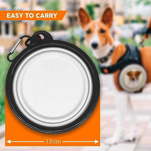 Westie - West Highland White Terrier Falt, Tragbarer Trinknapf mit Karabiner für Unterwegs. Futternapf, Haustierschüssel. Handlich und Einzigartig.