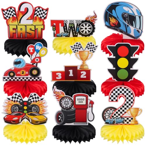 Centre de table nid d'abeille Let's Go Racing 2 ans