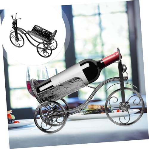 Porte-bouteille vin métal noir stable casier bouteille table salon - 3