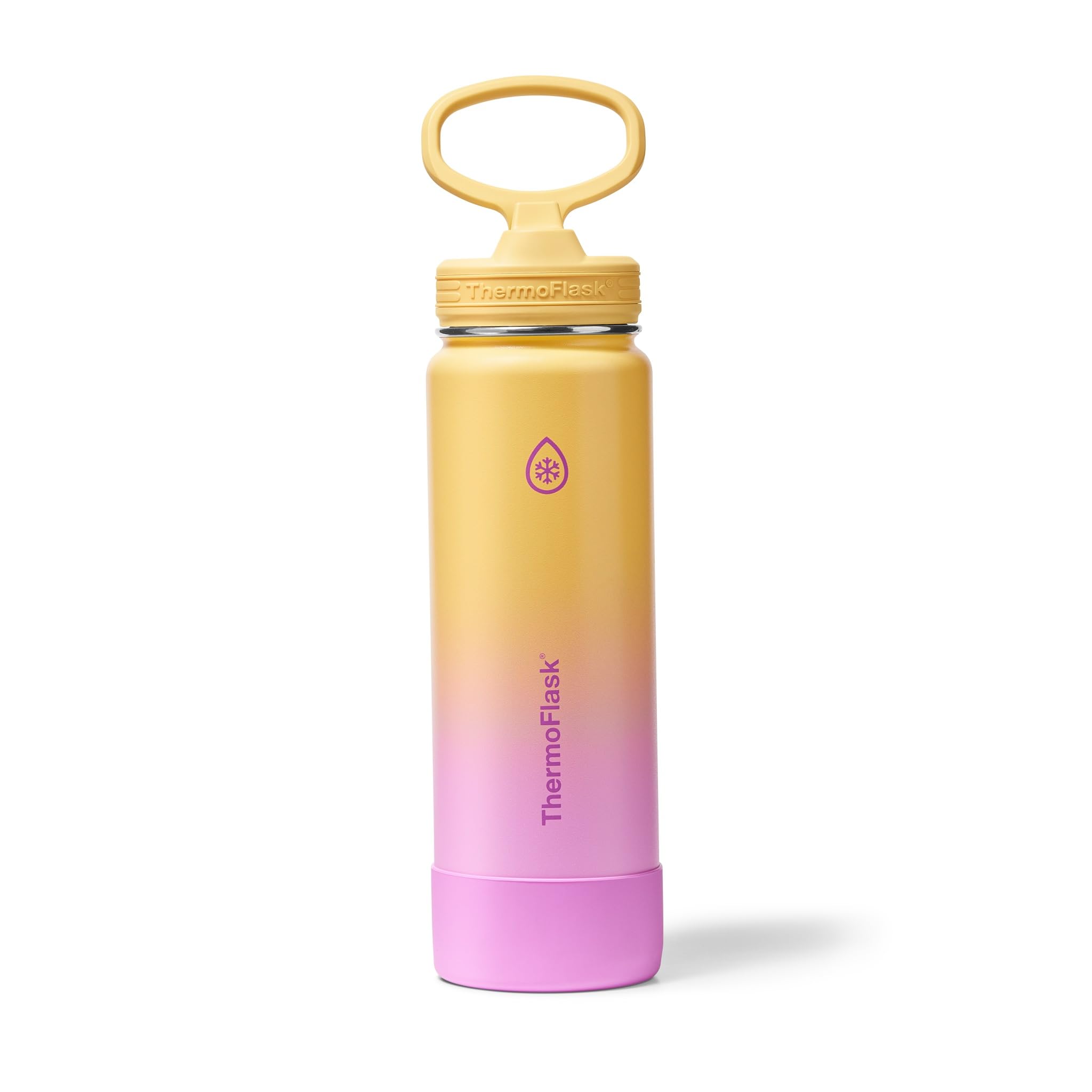 ThermoFlask 24 oz Double Wall Vacuum Insulated Stainless Steel Water Bottle with Straw Lid Sunset Glow
