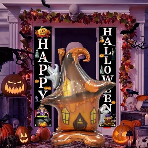 Image of Rozi Decoration 42 Inch Halloween Foil Balloons Set of 1 Pcs | Self Standing Haunted House Foil Balloon | Horror Theme Party Balloons | Giant Halloween Party Balloon Decoration