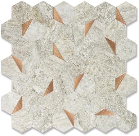 10 Sheets Sandstone Beige Hexagon Peel and Stick Backsplash for Kitchen Wall, Heat Resistant Stick on Backsplash PVC Smart Tiles, Waterproof Peel and Stick Wall Tiles for Bathroom