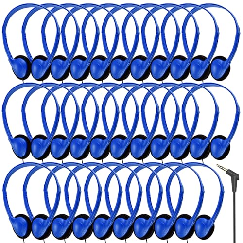 Wensdo Bulk Earbud Headphones 50 Pack for School Classroom...