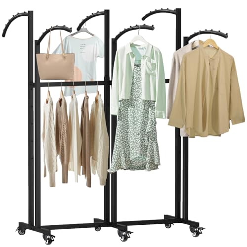 Présentoir à vêtements robuste pour magasin de mode avec 6 bras mobiles