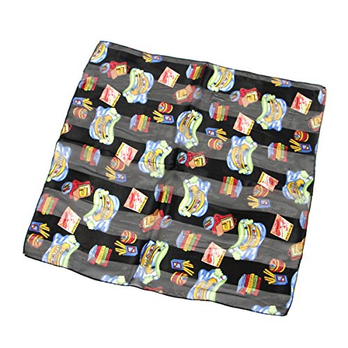 SERENITA Women Square Satin Stripe Silk Feeling Neckerchief - Head Hair Neck Scarves - 21"x21", Easter bunny egg2