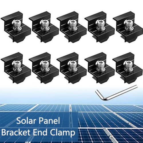 10 peças de suporte de painel solar, braçadeira de extremidade solar de alumínio PV suporte de monta