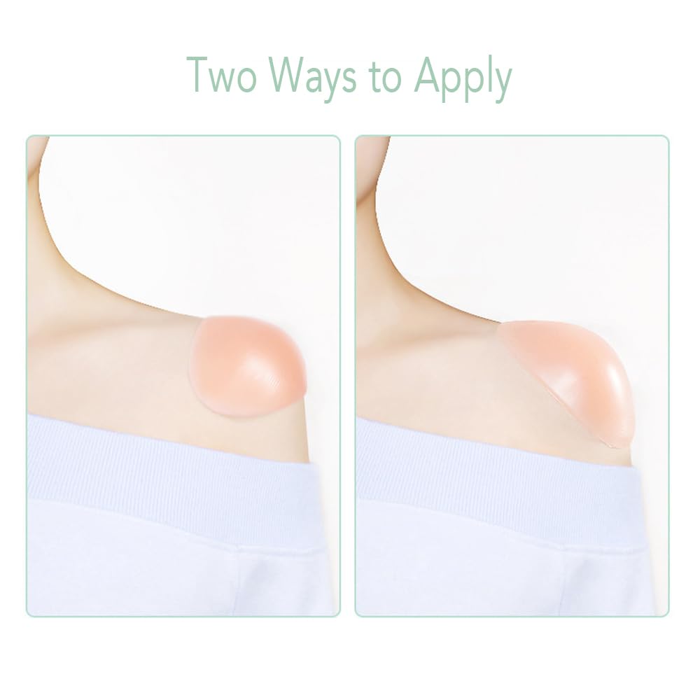 Joteisy Women's Soft Adhesive Silicone Push-up Shoulder Pads Anti-Slip Enhancers for a Perfect Fit, 1 Pair (Transparent) - Image 5