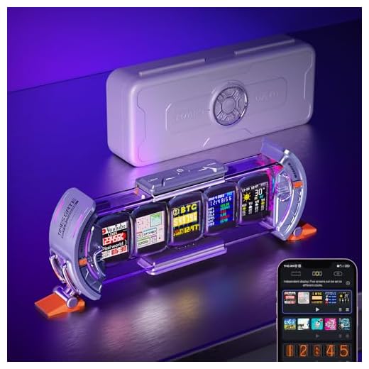 Divoom Times Gate - Cyberpunk Gaming Setup Digital Clock with Smart APP Control, WiFi Connect, RGB LED Display, Personalized Dashboard, Pixel Art for Gaming Room & Office Decor(Sliver)