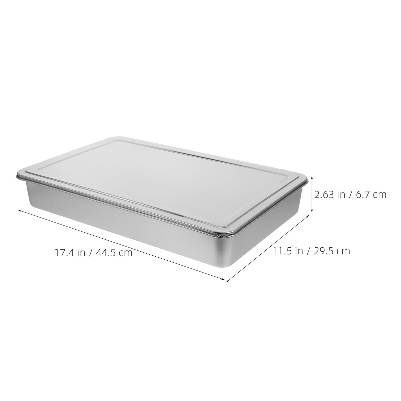 COLLBATH Backform Rechteckig aus Edelstahl mit Deckel 43X28X6cm Luftdicht Verschließbar Platzsparend und Stapelbar für Toasterofen und Backofen Geeignet zum Backen und Aufbewahren von