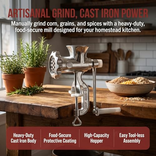 DOITOOL Corn Manual Grain Mill with High Hopper, Manual For Corn, Rice, Soybeans, Pepper, Chickpeas, Wheat For Domestic Use by DOITOOL - Image 2