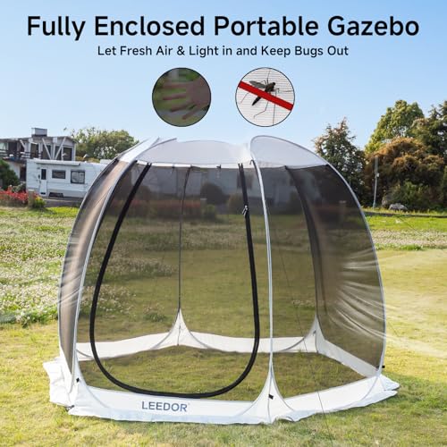 Leedor 9020-G6 10'X10' Pop Up Screen House Tent With Netting, 1-Person Setup Pop Up Gazebo Instant Portable Outdoor Canopy Tent Upf 50+ Roof Sun Shelter & Carry Bag thumb #3