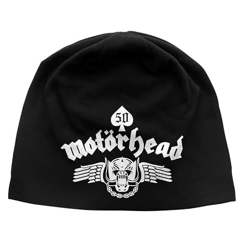 Motorhead Skull Wing Printed Logo Lightweight Beanie Hat Officially Licensed