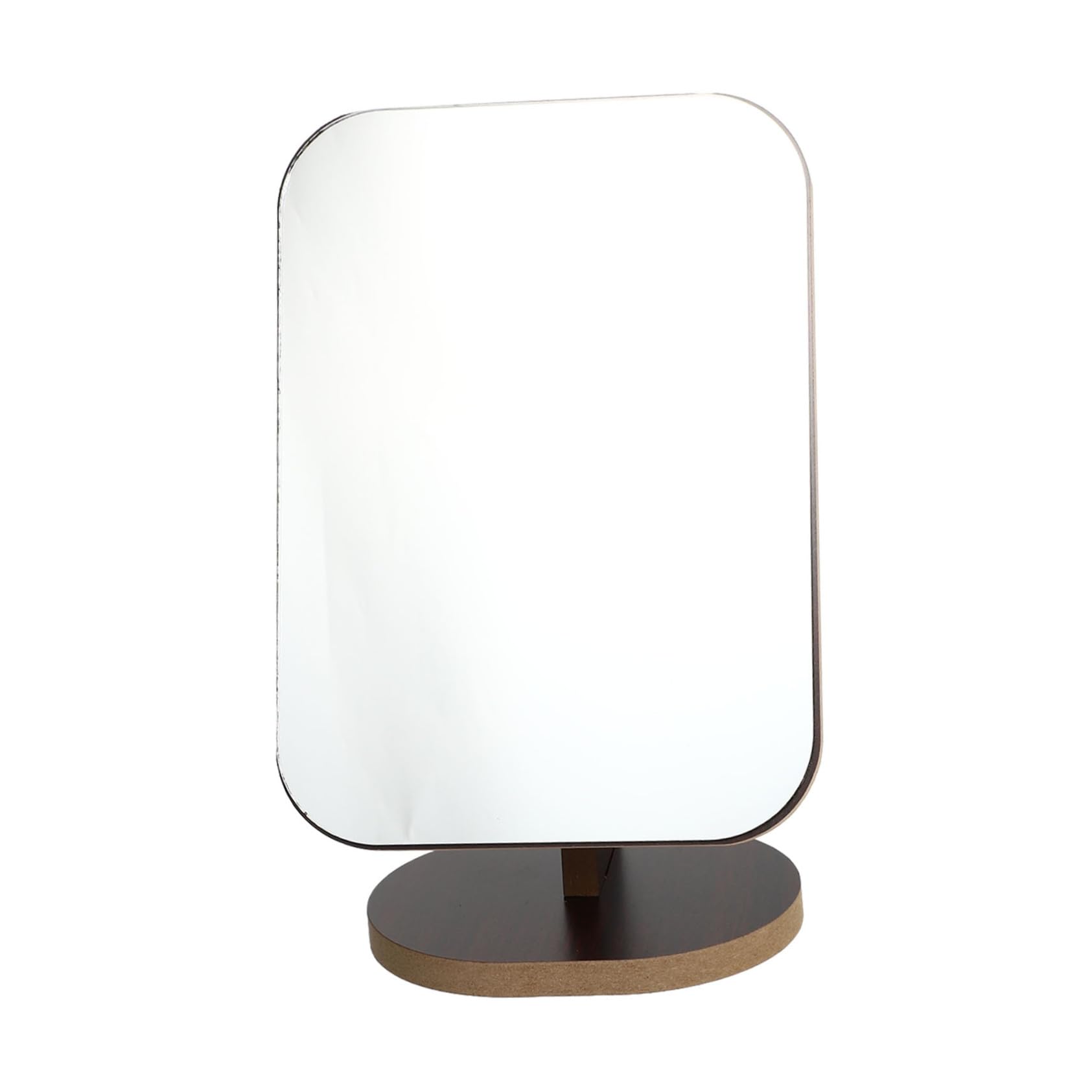 Miroir de maquillage clair sans distorsion rotatif en bois portable