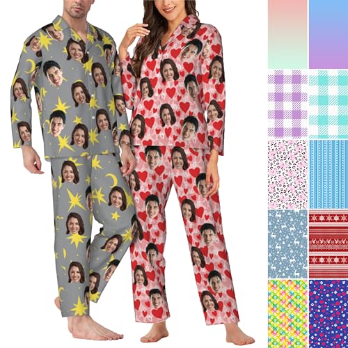 Personalized Pajamas Custom Matching Pj Pants for Couples Women Men Customized Pajamas for Christmas