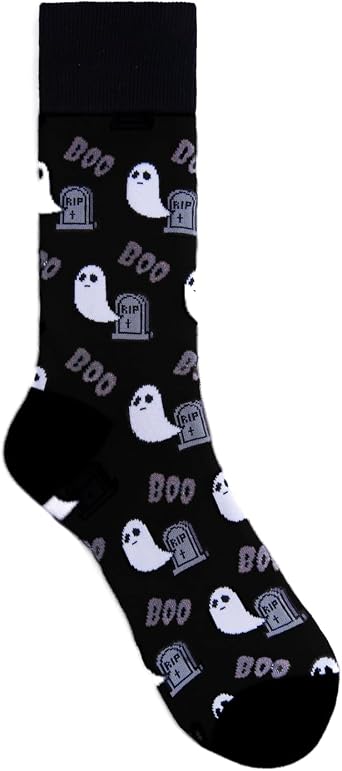 Parquet Halloween Crew Socks for Men and Women - Witches Skeletons Skulls and Jack o lanterns