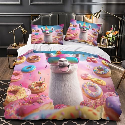 Housse de couette lama resistante avec impression numerique 3d