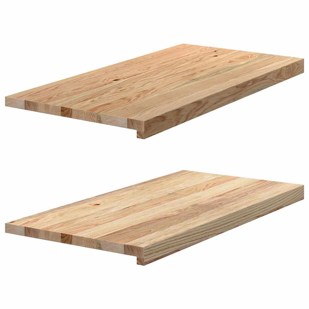 vidaXL Solid Oak Window Sills - Untreated Oak Wood - 80x40x2 cm - Natural Display Surface