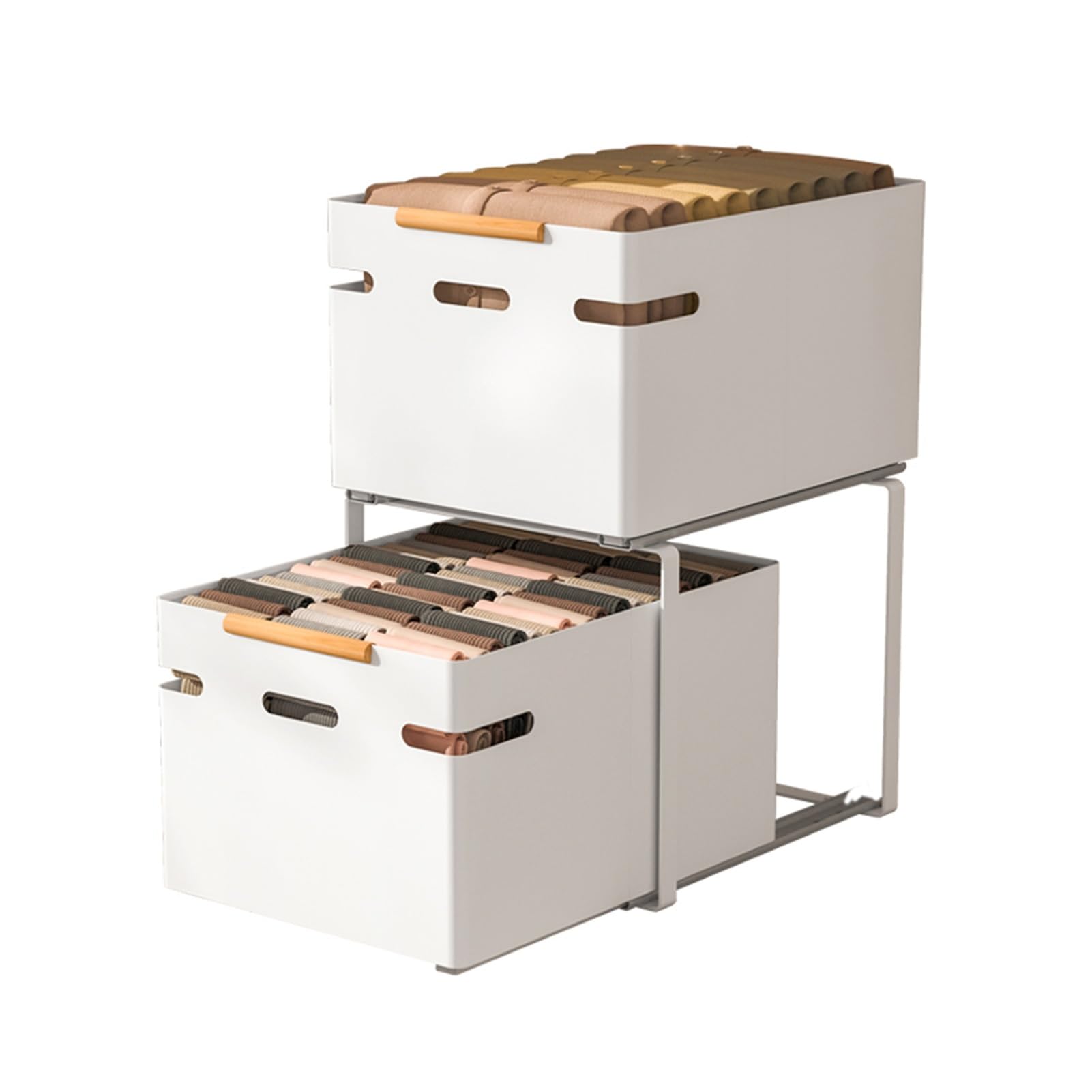 Cesta De Almacenamiento De Gabinete Extraíble,Caja Organizadora De Almacenamiento De Armario,Apilable Desmontable,No Requiere Perforación,para Armarios De Cocina, Oficina, Almacenamiento(Black,43x32x2