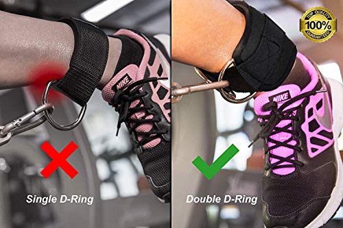Zrova Ankle Straps for Cable Machines, Adjustable Ankle Straps for Legs Workout (Blue) - Thumbnail 4