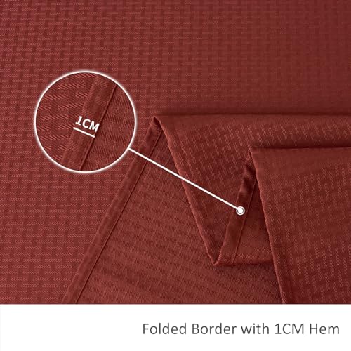 Image of maxmill Rectangle Weaved Design Tablecloth Waterproof Spillproof Fall Table Cloth, Kitchen Dining Room Thanksgiving Decoration, Fabric Table Cover Halloween Party, 60 x 84 Inch, Rustic Brick