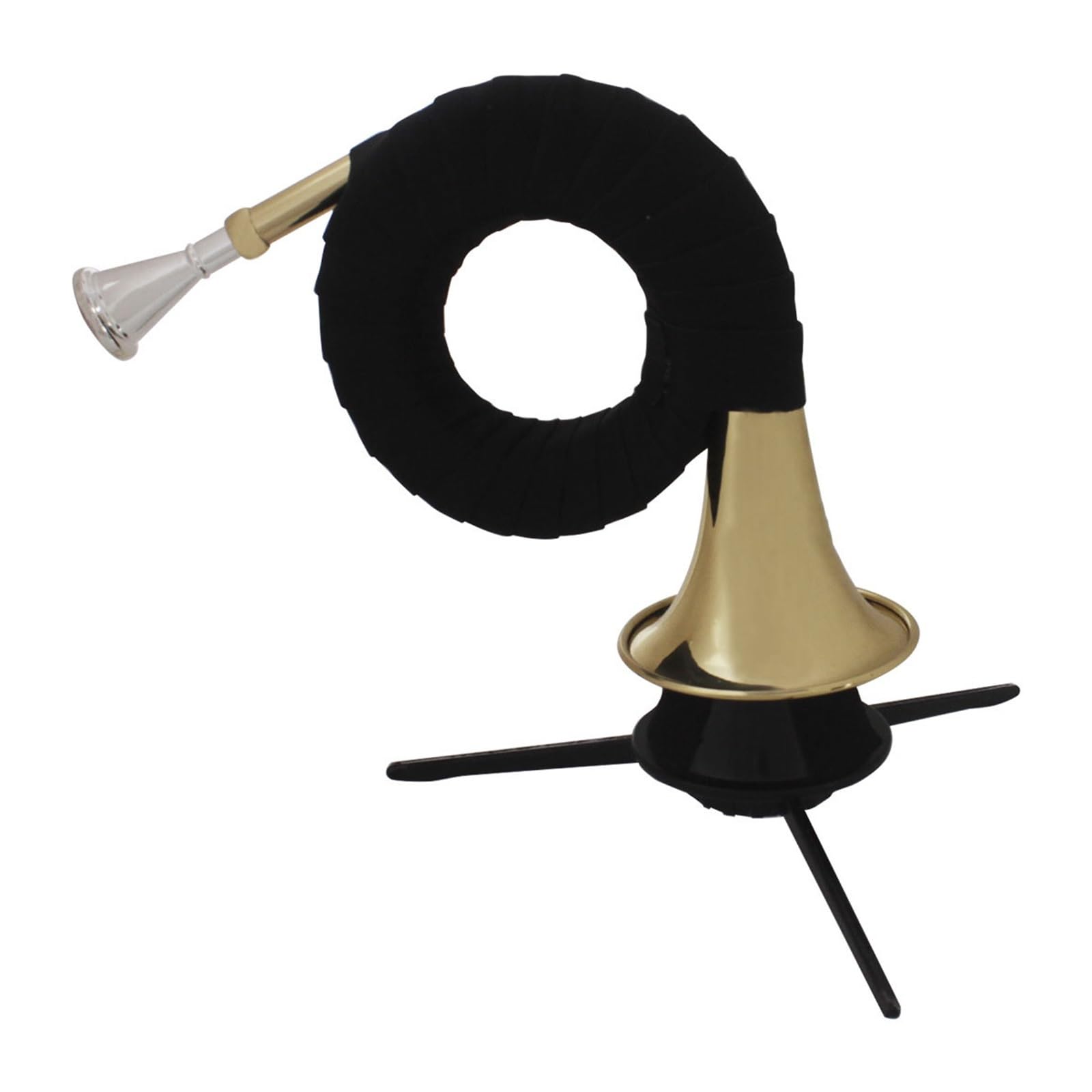 Strumento A Fiato Professionale In Ottone Mini Corno Dorato In Chiave Sib Con Accessori(French Horn)
