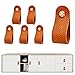 DOXILA-6 piezas Manijas de cuero para muebles Perillas de cajón hechas a mano con tornillo, manijas de cuero para armarios de cocina Repuestos para cajones boho modernos… (Naranja)
