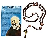 Westmon Works Saint Padre Pio Rosary Wooden Beads with Colorful Center and Faith Explained Large...