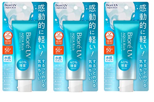 Biore UV Aqua Rich Watery Essence Sunscreen Sonnencreme SPF50+ PA++++ 70g Sonnenschutz. Hergestellt in Japan 3er Pack