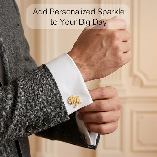 Mancornas personalizadas para hombre grabadas con iniciales miniatura 3