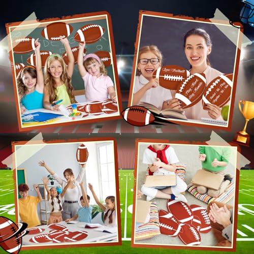 Image of Taobary 24 Pcs 7.09'' Football Cutouts Bulletin Board Decorations 6 Design