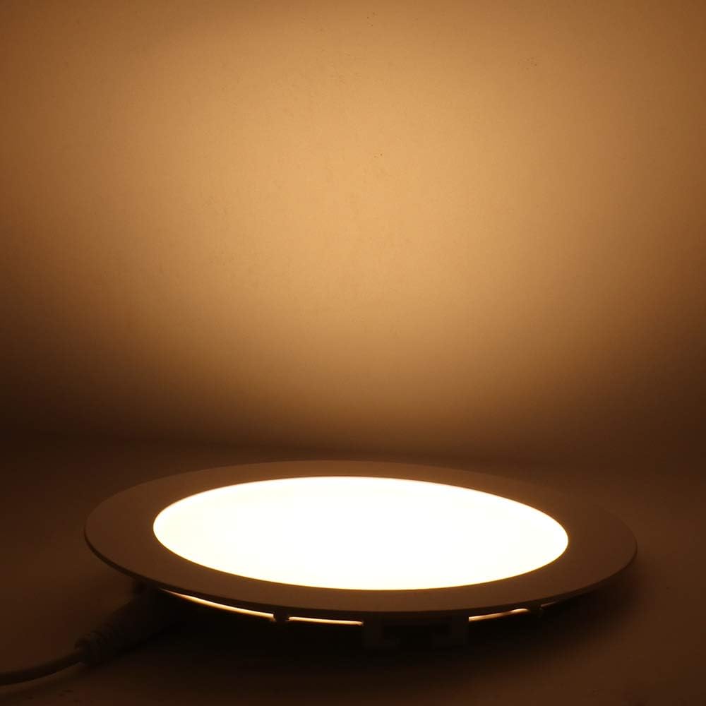 Dimmable 24W 11 inch Ultra-Thin Round LED Panel Light Ceiling, 1700lm, 150W Incandescent Equivalent, 3000K Warm White, LED Recessed Lighting for Home, Office, Commercial Lighting