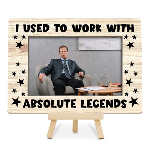 OXRUN Boss's Day Gifts, I Used To Work With Absolute Legends Picture Frame, Thank You Gifts for Coworker, Boss, Wood 4x6 Picture Frame Decor-H07
