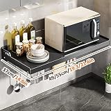 Naścienny stojak na kuchenkę mikrofalową, oszczędność miejsca, półka do elektrycznych kuchenek mikrofalowych, łatwa instalacja, solidny i wszechstronny nizer kuchenny, maksymalizuje przestrzeń i