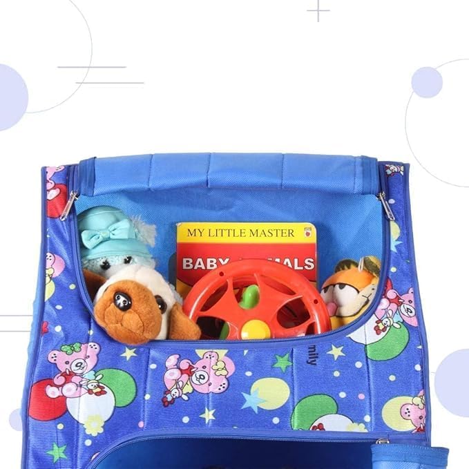 Image of Baby Wardrobe Plastic Multipurpose 6 Shelve, Foldable, (Unbreakable Material) (Blue, 6 Shelves)
