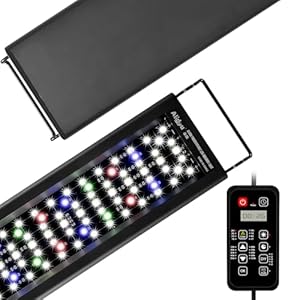 Advanced 7-Row LED Aquarium Light, Easy Setup Controller, Auto On Off Full Spectrum Fish Tank Light, 24/7 Lighting Cycle, 8 Colors, 10 Level Dimming, 20W for 12″-18″ Freshwater Planted Tank