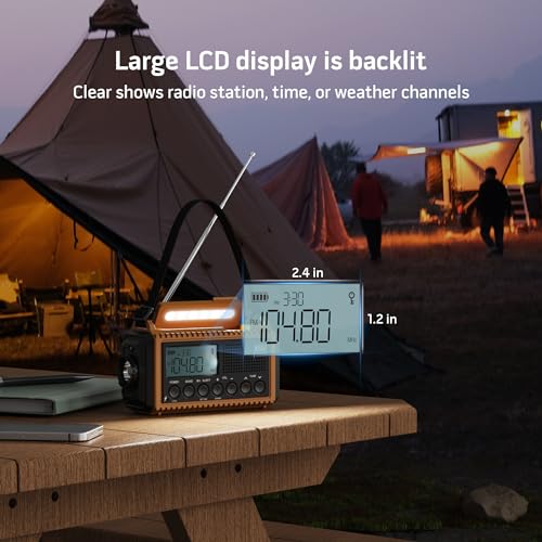 Mesqool 5000mAh Solar Hand-Crank NOAA/AM/FM/SW Emergency Weather Radio - image 7