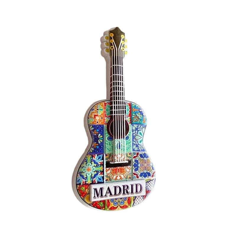 Imán Decorativo de Guitarra Madrid, Mosaico Español miniatura 2