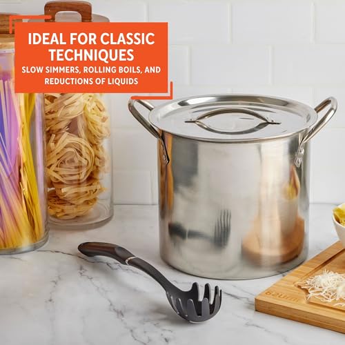 image for IMUSA 16Qt Stainless Steel Stock Pot with Lid, Large Cooking Pot for S