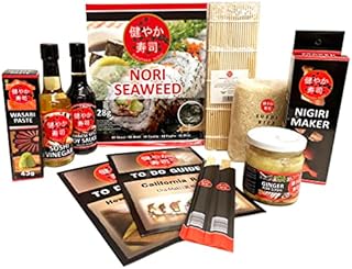 Seba Garden SUKOYAKA Zestaw do robienia sushi - 9-częściowy kompletny zestaw sushi, idealny do wypróbowania lub jako prezent - przewodnik po wielu językach